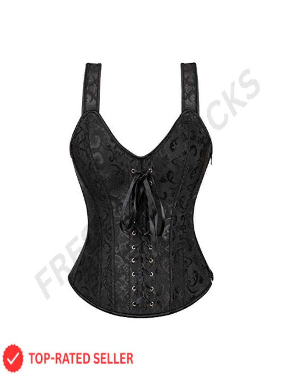 Women's Overbust Corset Top Lace Up Back Hook Eye Closure Waist Training Bustier